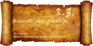 Kopcsányi Zalán névjegykártya