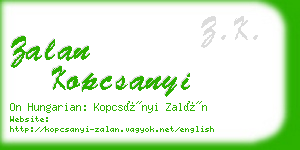 zalan kopcsanyi business card